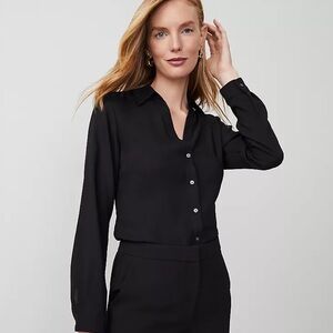 Ann Taylor Elegant Black Blouse